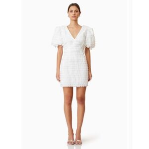 NWT Elliatt Hailey Textured 3D Mini Dress In White Sz‎ Medium $288